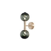 SkLO Stem 2x Wall / Ceiling Light Smoke - Brushed Brass (on)