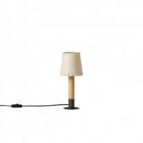 Santa & Cole Basica Minima Table Lamp Beige Parchment with Bronze Base Off