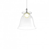 Moooi Bell Lamp Pendant Light Large Transparent Glass with white bow