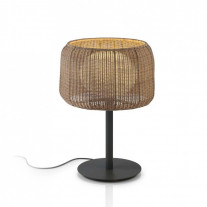 Fora Outdoor Table Lamp (Rattan Brown)