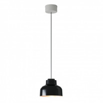 Santa & Cole M64 LED Pendant Black with White Surface Canopy