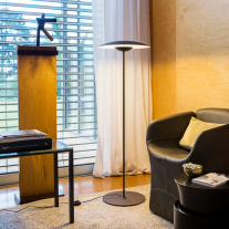 Marset Ginger P LED Floor Lamp - Wenge in situ