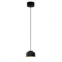 Santa & Cole HeadHat Bowl LED Pendant Small Black with Black Surface Canopy