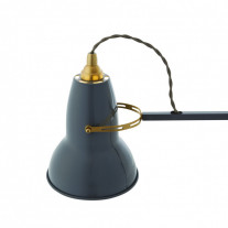 Anglepoise Original 1227 Brass Lamp with Wall Bracket Elephant Grey
