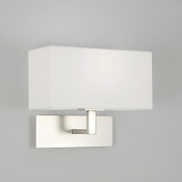 Astro Park Lane Wall Light Matt Nickel with White shade