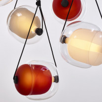 Red and White Brokis Capsula LED Pendants