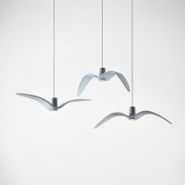 White Brokis Night Birds Suspension Lights