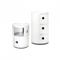 Kartell Componibili Storage Unit White with 2 and 3 Tier units