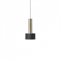 ferm LIVING Collect Pendant Disc High Brass Socket with Black Shade