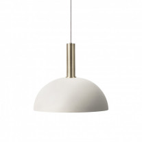 ferm LIVING Collect Pendant Dome High Brass Socket with Light Grey Shade