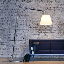 Artemide Tolomeo Maxi Floor Lamp Beside Sofa