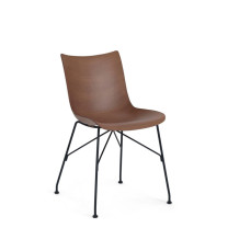 Kartell Smart Wood P/Wood Chair - Dark Wood, Black