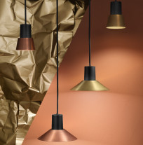 Zero Compose Suspension Small and Large Black/Copper and Black/Brass metal shades