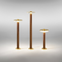Panzeri Venexia Outdoor LED Floor Lamp Wood/Matt Brass