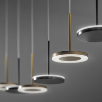 Panzeri Bella LED Pendant Black Indirect, Brass Direct