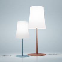 Foscarini Birdie Easy Table Lamp Light Blue small and Brick Red large