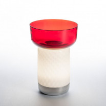 Artemide Bontà Portable LED Table Lamp Red Bowl