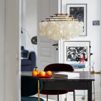 Verpan Fun 10DM Suspension - Brass Above Dining Table