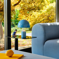 Tom Dixon Bell LED Portable Lamp Baby Blue in Living Room