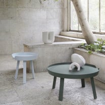 Small Light Blue & Large Dark Green Muuto Around Coffee Tables