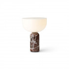 New Works Kizu LED Portable Table Lamp Rosso Levanto Marble