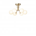 Nuura Apiales 6 Ceiling Light Brushed Brass/Opal White Glass