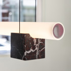 Close Up of Black Marble Lambert & Fils Isle 02 LED Suspension