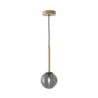 Astro Tacoma Pendant Antique Brass Tacoma Ribbed Smoke