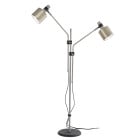 Bert Frank Riddle Double Floor Lamp Satin Nickel