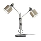 Bert Frank Riddle Double Table Lamp Satin Nickel