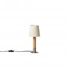 Santa & Cole Basica Minima Table Lamp Natural Ribbon with Nickel Base Off