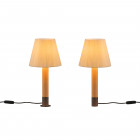 Santa & Cole Basica M1 Table Lamp Natural Ribbon with Bronze Base