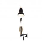 Anglepoise Original 1227 Brass Lamp with Wall Bracket Jet Black