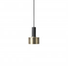 ferm LIVING Collect Pendant Disc Low Black Socket with Brass Shade