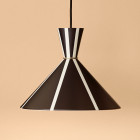Warm Nordic Bloom pendant in black with white stripes