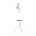 Warm Nordic Cone Floor Lamp with Table Warm White with Teak Table