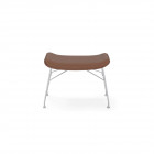 Kartell Smart Wood S/Wood Ottoman Slatted Ash Light Wood Leather Seat Chrome