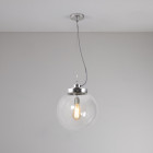 Original BTC Globe Pendant Medium Seedy Clear Shade / Chrome Fitting On