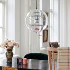 Verpan VP Globe Coloured Glass Pendant Above Dining Table