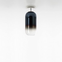 Artemide Gople Mini Ceiling Light Blue Sapphire Shade / Silver Base