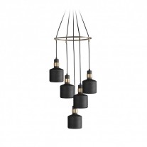 Bert Frank Riddle 5 Cluster Pendant Black