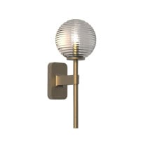 Astro Tacoma Single Globe Wall Light Antique Brass Tacoma Ribbed Clear