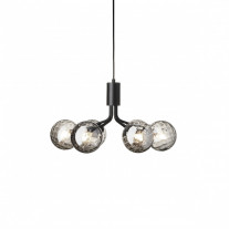 Nuura Apiales 6 Chandelier Satin Black/Smoked Optic Glass