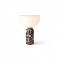 New Works Kizu LED Portable Table Lamp Rosso Levanto Marble