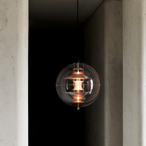 Verpan VP Globe Brushed Aluminium Pendant in Situ