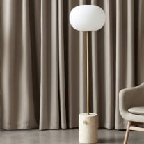 Audo Copenhagen JWDA Floor Lamp Beige Travertine/Brushed Brass