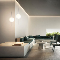 KDLN Motus LED Pendant in Living Area - White 