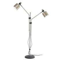 Bert Frank Riddle Double Floor Lamp Satin Nickel