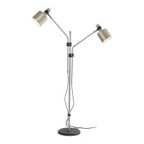 Bert Frank Riddle Double Floor Lamp Satin Nickel