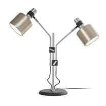 Bert Frank Riddle Double Table Lamp Satin Nickel
